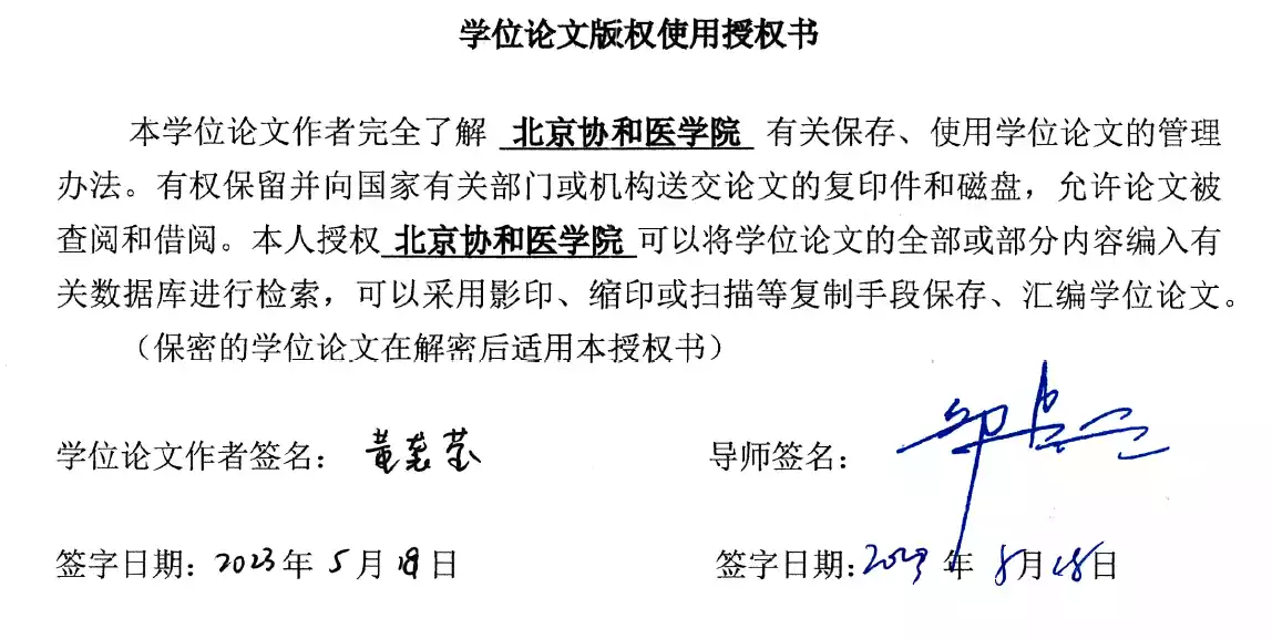 论文版权页